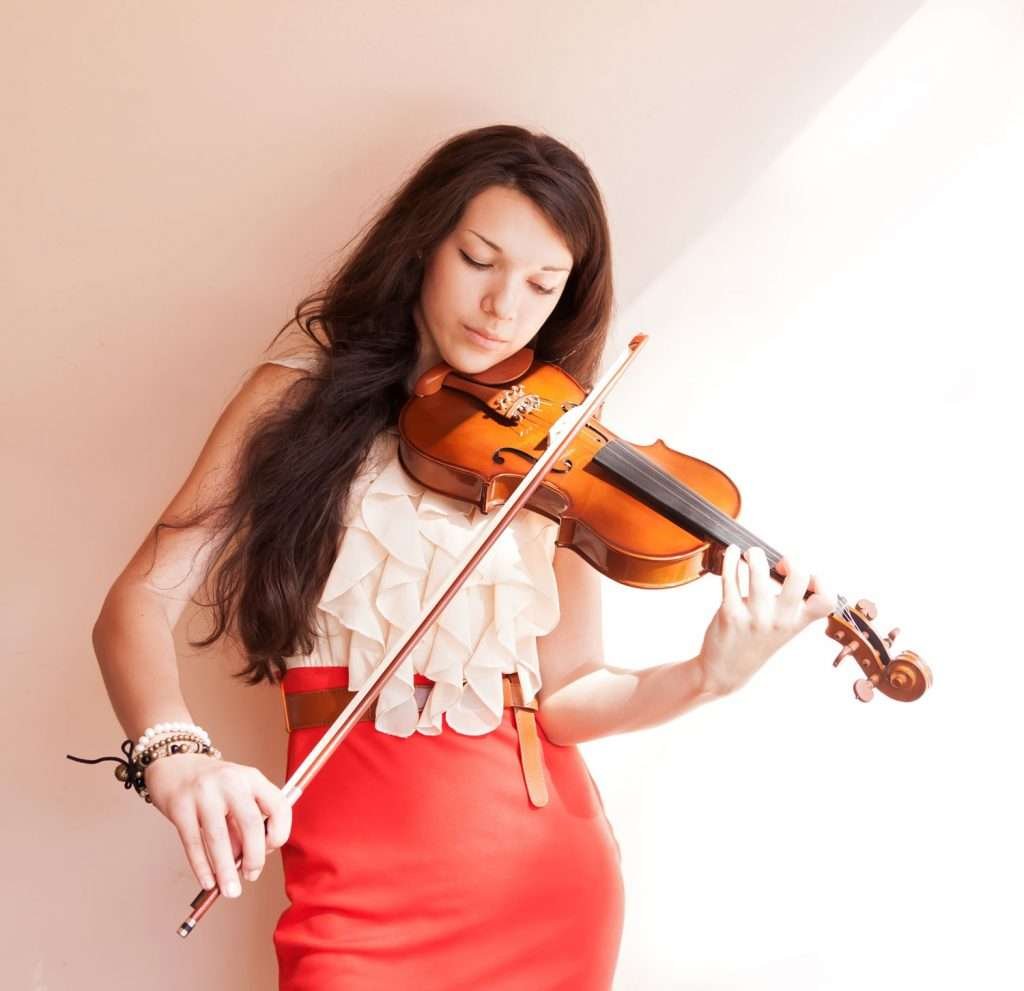 young woman playing violin